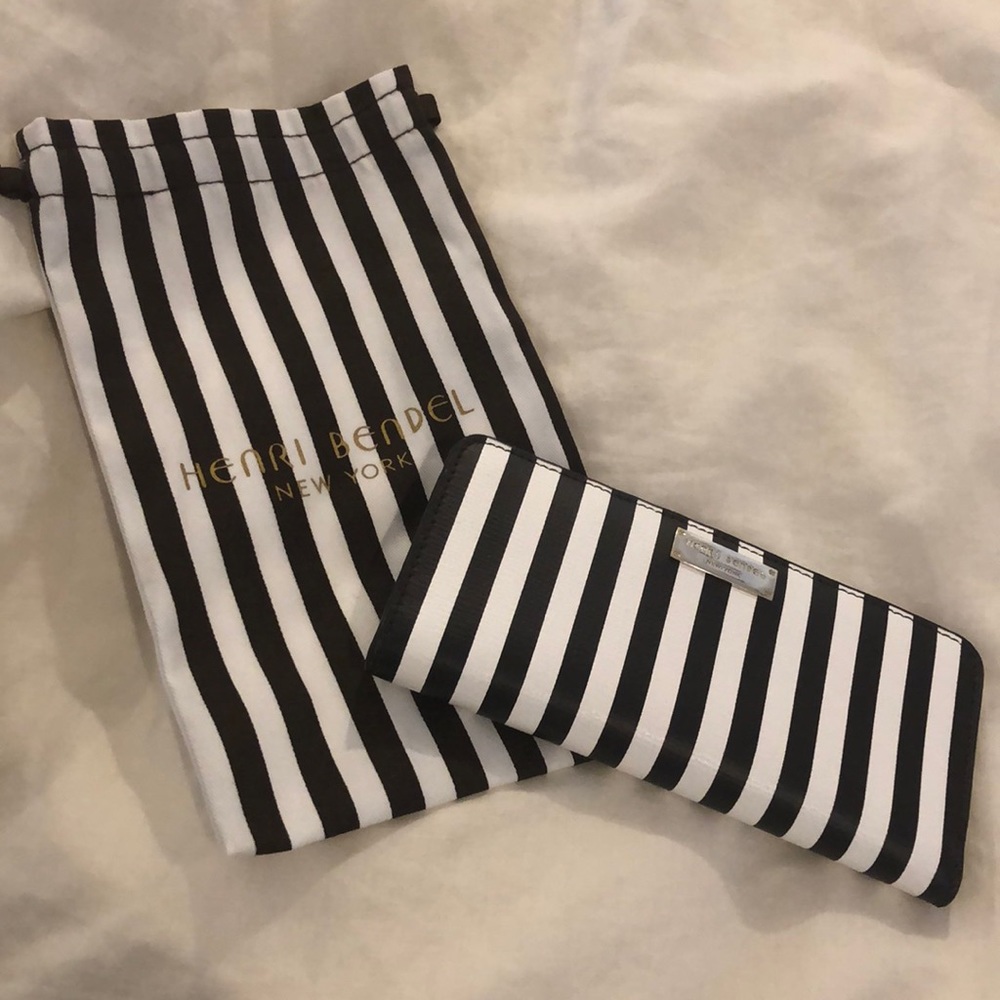 Henri Bendel Centennial Stripe Single Snap Wallet